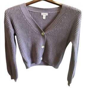 Cat & Jack Purple Button-Up Cardigan Girls Medium Size 8 Years Old Knit Sweater